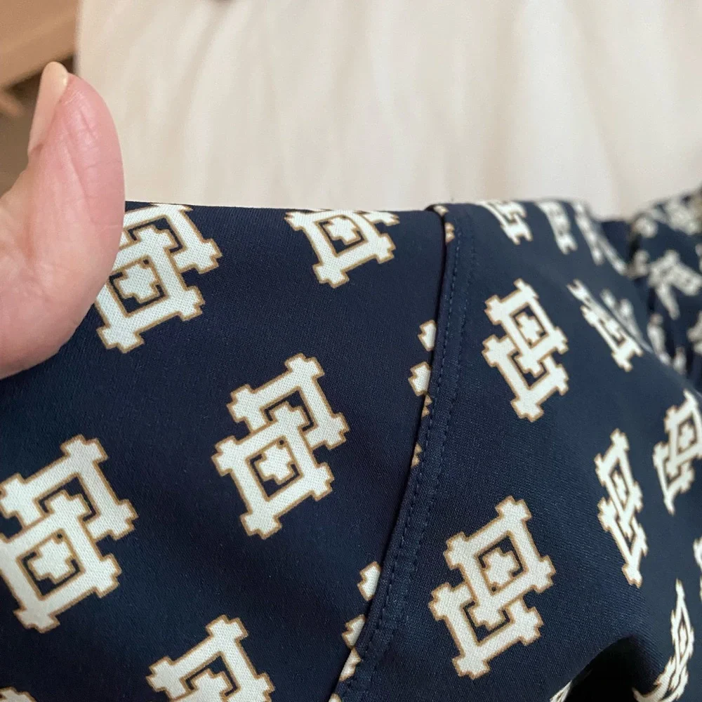 Tory Burch Navy and White One-Piece Swimsuit